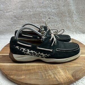 Sperry Black Leopard Bluefish Boat Slip On Loafer Shoes Women's 9 M 9775909